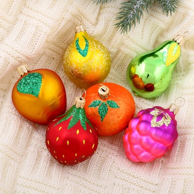 Ёлочные игрушки набор 6 шт. «Фрукты»