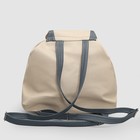 Рюкзак на стяжке шнурком, 1 отдел, 2 наружных кармана, цвет бежевый/голубой - Фото 3