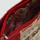 Сумка женская на молнии, 1 отдел, наружный карман, цвет бежевый/красный - Фото 5