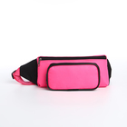 Поясная сумка на молнии, наружный карман, цвет чёрный/розовый - Фото 2
