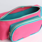 Поясная сумка на молнии, наружный карман, цвет розовый/бирюзовый - Фото 5