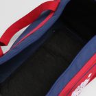 Сумка спортивная на молнии, 1 отдел, 3 наружных кармана, ремень, цвет синий/красный - Фото 5