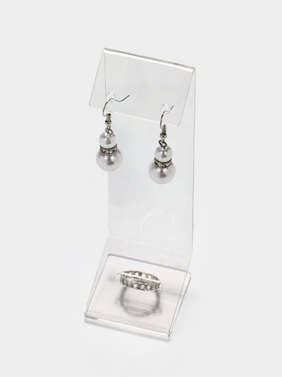 Подставка под серьги и кольцо QF, 4×4×14 см, оргстекло 1.5 мм, прозрачный