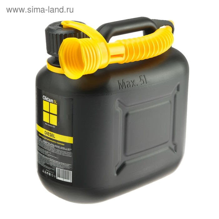 Канистра ГСМ Oktan DIESEL, 5 л, пластиковая, черная - Фото 1