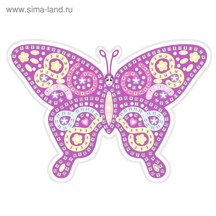 Мозаика стикерная "Сиреневая бабочка" - Фото 1