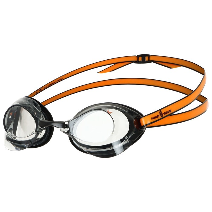 Очки для плавания стартовые Turbo Racer II, M0458 08 0 01W, цвет чёрный/оранжевый - Фото 1
