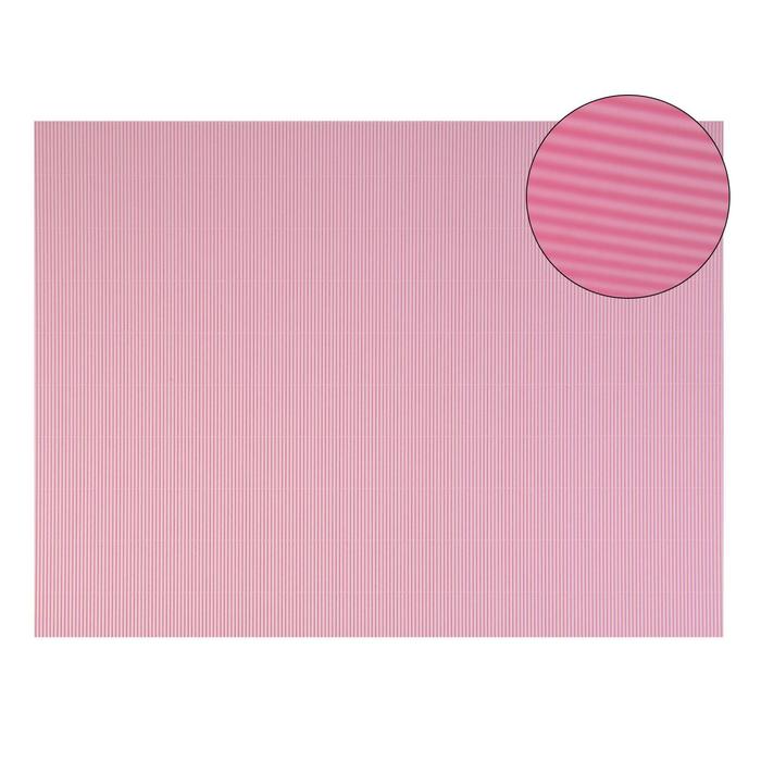 Картон цветной Гофрированный, 650 х 500мм Sadipal Ondula, 1 лист, 328 г/м2, розовый - Фото 1