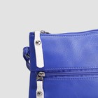 Сумка женская, 2 отдела на молнии, наружный карман, длинный ремень, цвет синий - Фото 4