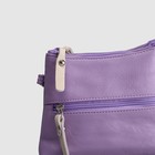 Сумка женская, 2 отдела на молнии, наружный карман, длинный ремень, цвет сиреневый - Фото 4