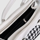 Сумка женская на молнии, 1 отдел, наружный карман, цвет белый/чёрный - Фото 5