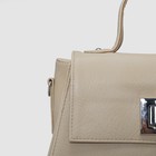 Сумка женская на молнии, 1 отдел с перегородкой, наружный карман, длинный ремень, цвет бежевый - Фото 4