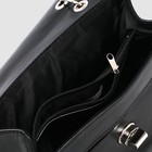Сумка женская на молнии, 1 отдел с перегородкой, наружный карман, длинный ремень, цвет чёрный - Фото 5