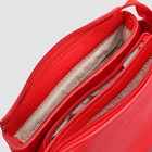 Сумка женская, 3 отдела на молнии, наружный карман, регулируемый ремень, цвет красный - Фото 5