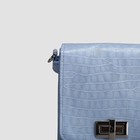 Сумка женская на клапане, 2 отдела, наружный карман, регулируемый ремень, цвет голубой - Фото 4