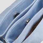 Сумка женская на клапане, 2 отдела, наружный карман, регулируемый ремень, цвет голубой - Фото 5