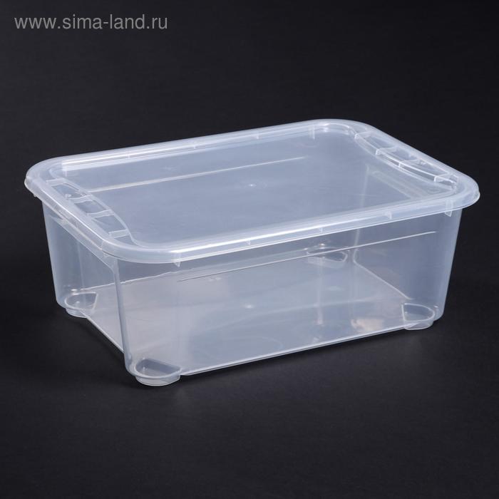 Ящик для хранения с крышкой «Кристалл», 10 л, 38,5×27,5×14,3 см, цвет прозрачный - Фото 1