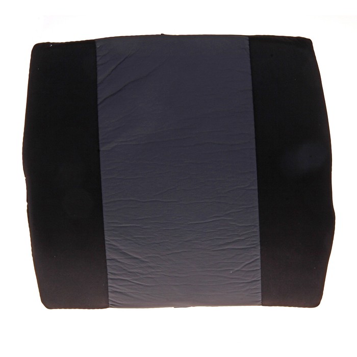 Ортопедическая подушка для поясницы на спинку сиденья черная с серым - Фото 1