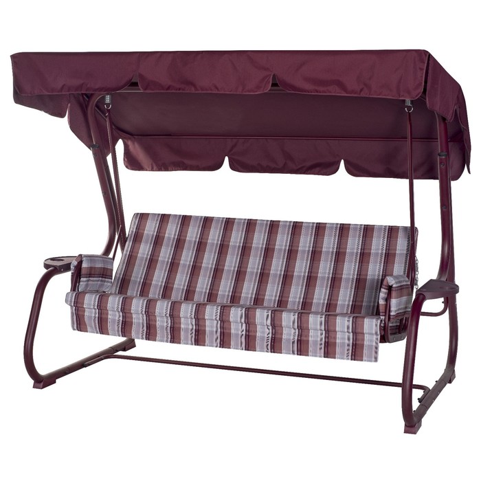 Качели садовые «Борнео», 226×136×165 см, максимальная нагрузка 350 кг, цвет винный - Фото 1