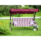 Качели садовые «Борнео», 226×136×165 см, максимальная нагрузка 350 кг, цвет винный - Фото 6