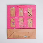 Пакет крафтовый вертикальный «Милые котики», 18 × 23 × 8 см - Фото 3
