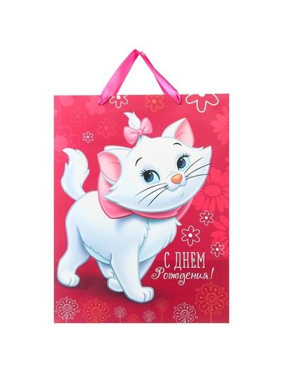 Пакет подарочный «С днём рождения!», 31×40×11 см, упаковка, Коты Аристократы