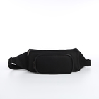 Поясная сумка на молнии, наружный карман, цвет чёрный - Фото 2