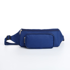 Поясная сумка на молнии, наружный карман, цвет синий - Фото 2