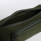 Поясная сумка на молнии, наружный карман, цвет хаки - фото 9301525