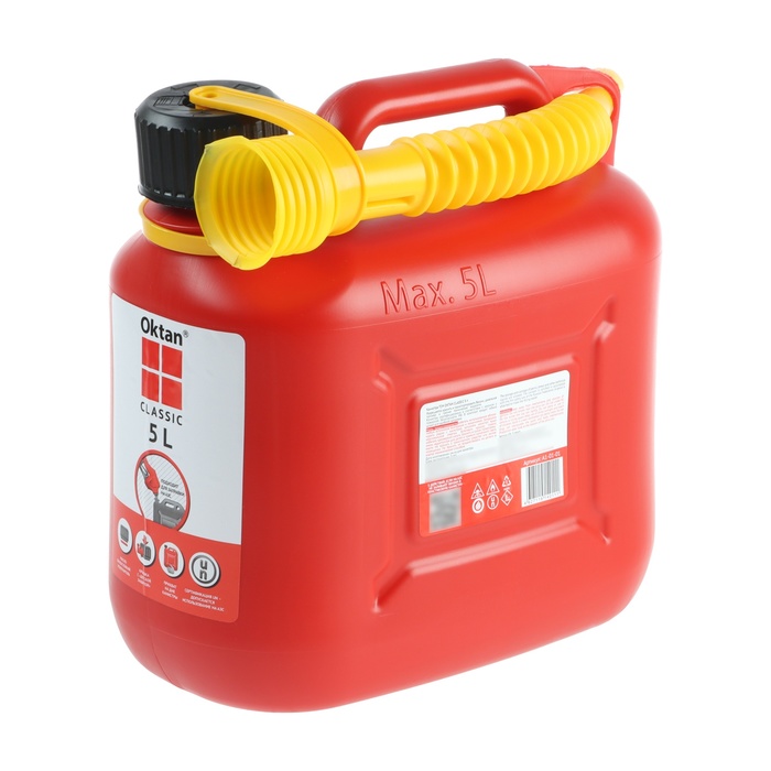 Канистра ГСМ Oktan CLASSIK, 5 л, пластиковая, красная - Фото 1
