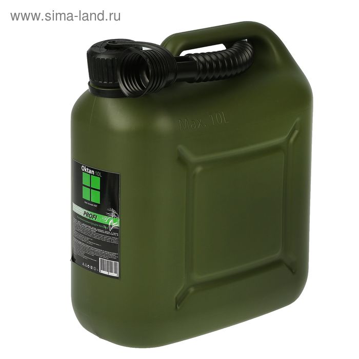 Канистра ГСМ Oktan PROFI, 10 л, пластиковая, усиленная, зеленая - Фото 1