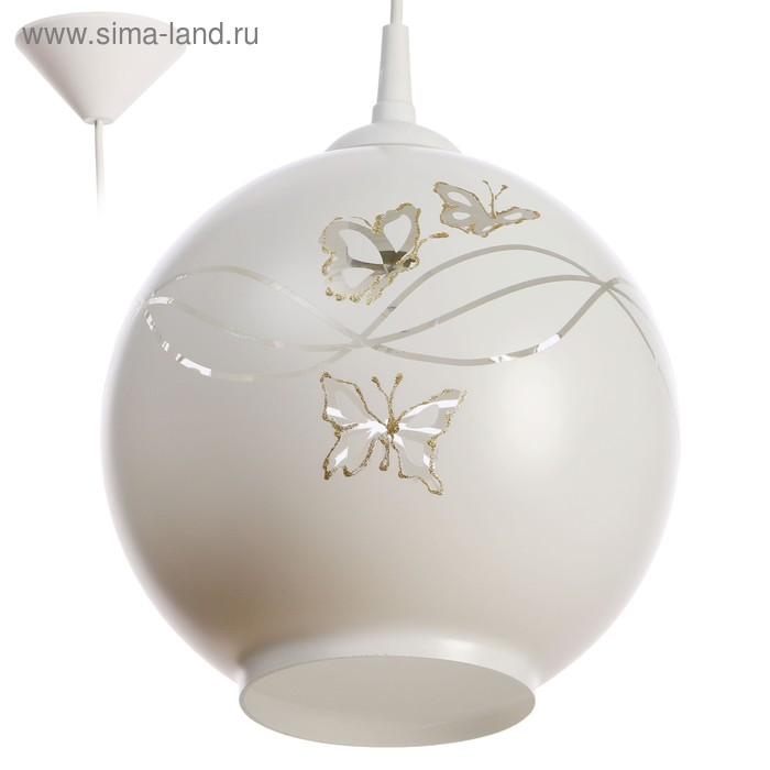Светильник "Полушар" 1 лампа E27 40Вт белый декор д.250 - Фото 1