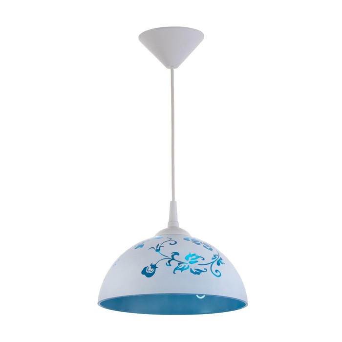 Светильник BayerLux  Колпак "Рочелл" 1 лампа E27 40Вт белый-синий  д.250 - Фото 1