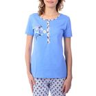 Пижама женская (футболка, бриджи) MK2750/01 цвет голубой, р-р 54, рост 158-164 - Фото 3