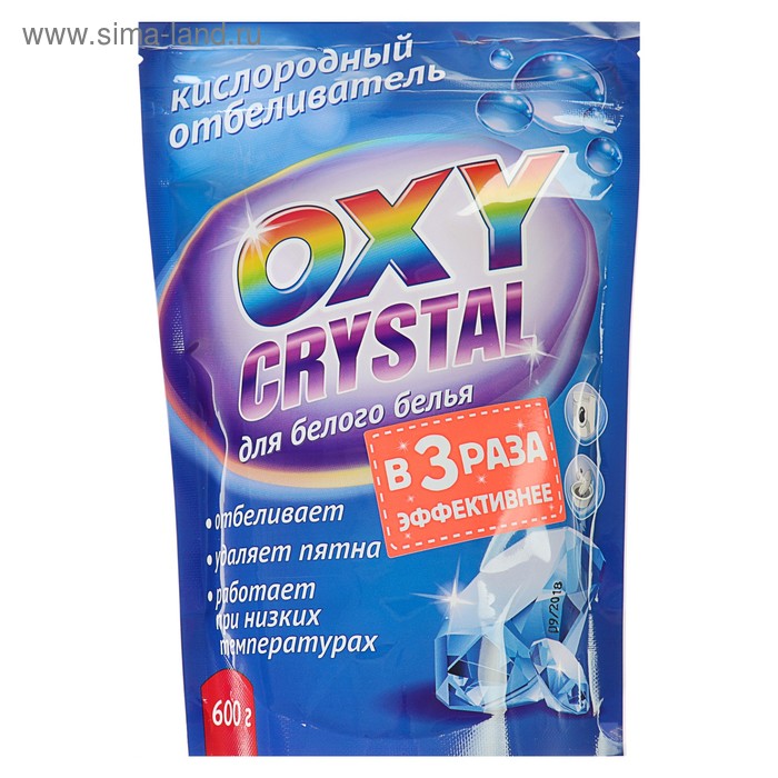 Отбеливатель Selena Oxy crystal, порошок, для белых тканей, кислородный, 600 г - Фото 1