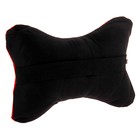 Ортопедическая подушка для шеи на подголовник с резинкой 30*24 см, красная с черным - Фото 3