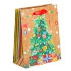 Пакет крафтовый вертикальный «Ёлочка-красавица», 12 × 15 × 5,5 см - Фото 1