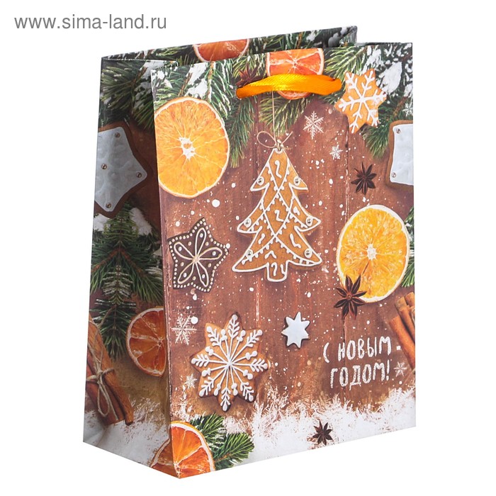 Пакет крафтовый вертикальный «Ароматы зимнего вечера», 12 × 15 × 5,5 см - Фото 1