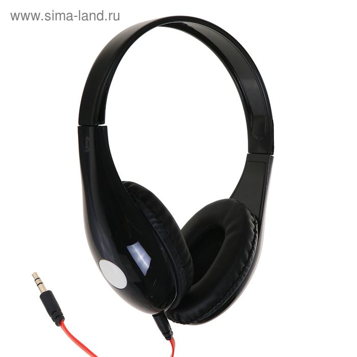 Наушники LuazON, накладные, съемный провод 1.2м, черные - Фото 1