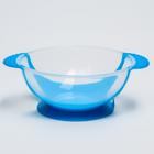 Набор для кормления, 3 предмета: тарелка на присоске 350 мл, крышка, термоложка, цвет синий - фото 4574318