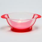 Набор для кормления: миска на присоске 340 мл., с крышкой, термоложка, цвет красно-бежевый - фото 4574323