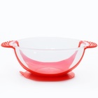 Набор для кормления: миска на присоске 340 мл., с крышкой, термоложка, цвет красно-бежевый - фото 9878369