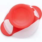 Набор для кормления: миска на присоске 340 мл., с крышкой, термоложка, цвет красно-бежевый - фото 9878371
