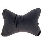 Ортопедическая подушка для шеи на подголовник с резинкой 30*24 см, для шеи серая с черным - Фото 1