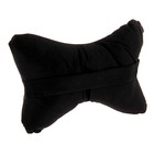 Ортопедическая подушка для шеи на подголовник с резинкой 30*24 см, для шеи серая с черным - Фото 3