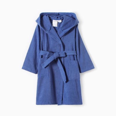 Халат махровый детский, размер 34, цвет синий, 340 г/м² хлопок 100% с AIRO
