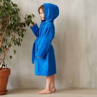 Халат махровый детский, размер 34, цвет синий, 340 г/м2 хлопок 100% с AIRO - Фото 3