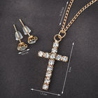 Гарнитур 2 предмета: серьги, кулон «Крестик», цвет белый в золоте, 43 см - Фото 3