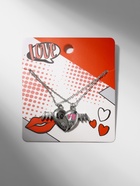 Кулоны парные на цепочке «Сердце с крыльями», 45 см, белые в серебре - Фото 5