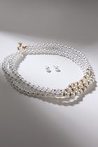 Набор 2 предмета: чокер, серьги «Торжество» трио, цвет бело-золотой, 30 см - Фото 2