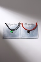 Браслеты парные «Неразлучники» сердце, цвет чёрно-красный, L=17 см (комплект 2 шт) - фото 31529994